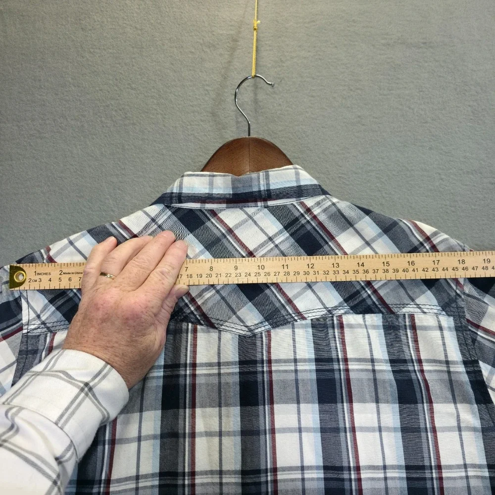 Reclaim Men's Plaid Athletic Fit Long Sleeve Button Up‎ Shirt Size Large